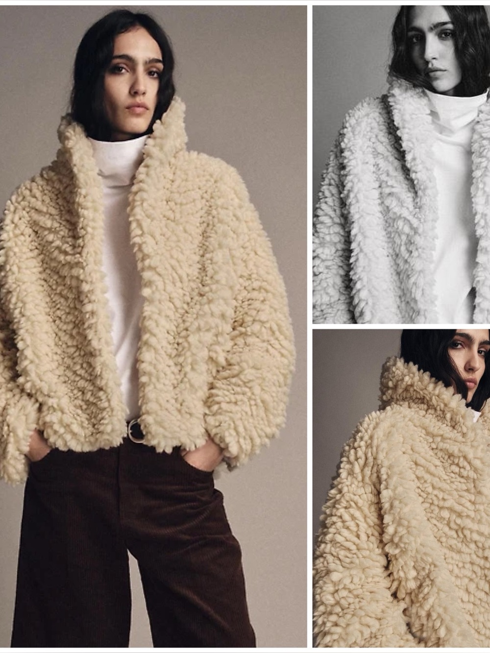 ZARA ~ Faux Shearling Shaggy Jacket